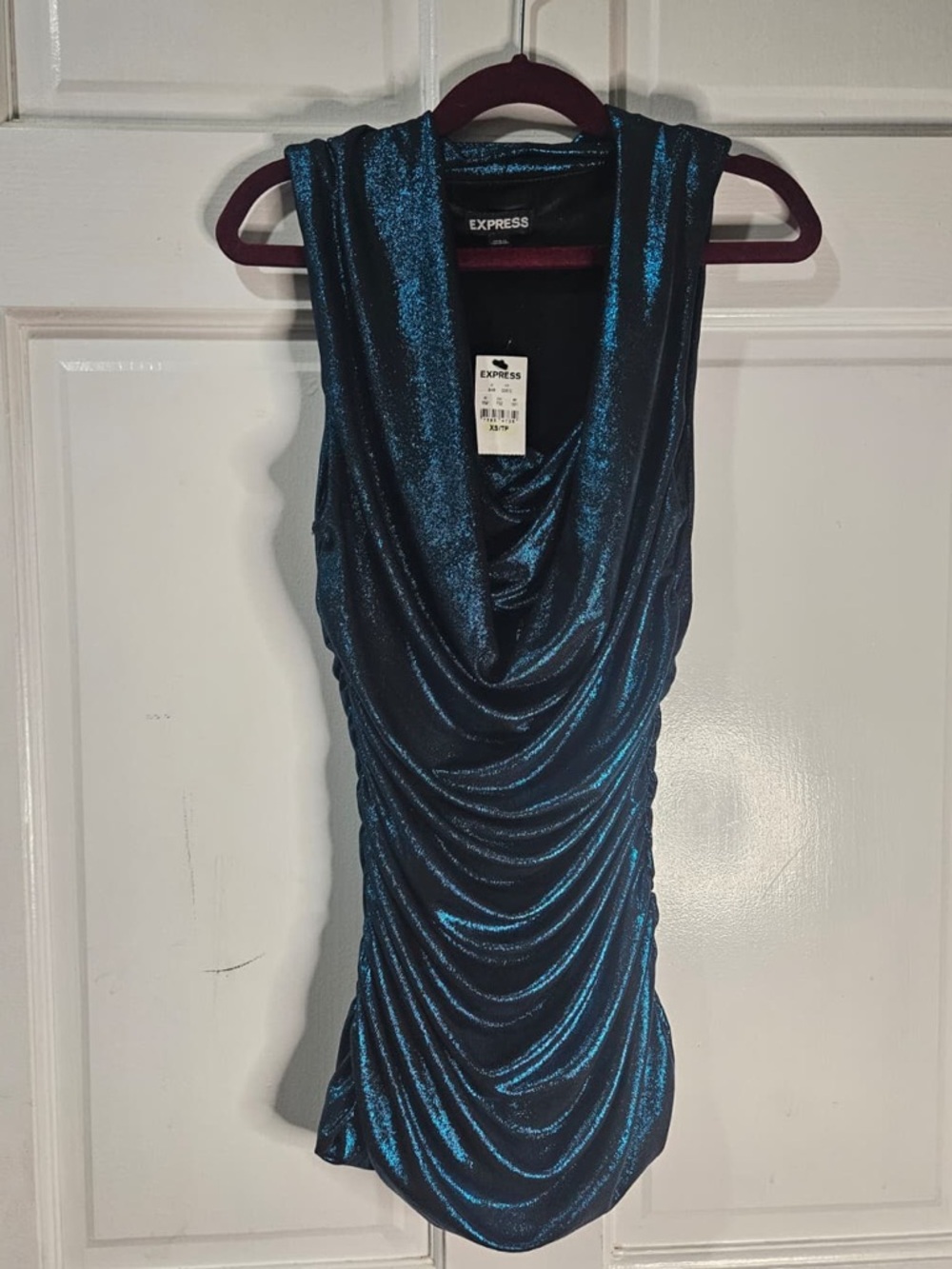 Express Teal Blue Top Cowl Neck - NWT
